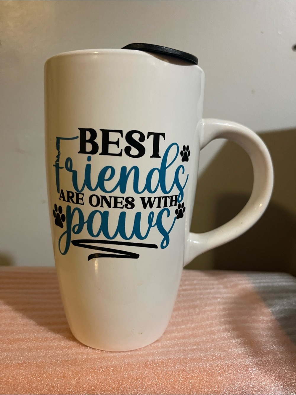 Best Friends Are Ones With Paws White Ceramic Dog Lover Travel Mug